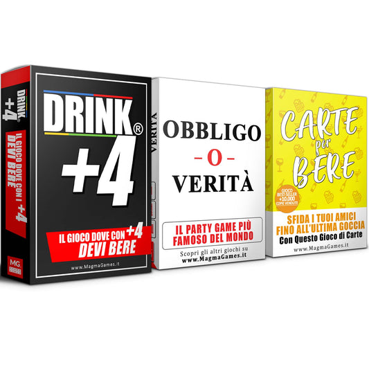 COLLEZIONE PARTY - Carte per Bere + Obbligo o Verità + DRINK +4